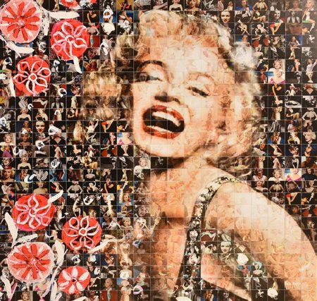 Maria Murgia OMAGGIO A MARILYN MONROE fotomosaico digitale su pannelli di...