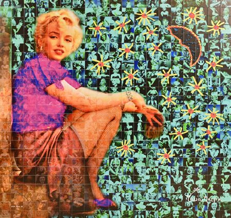 Maria Murgia OMAGGIO A MARILYN MONROE fotomosaico digitale su pannelli di...