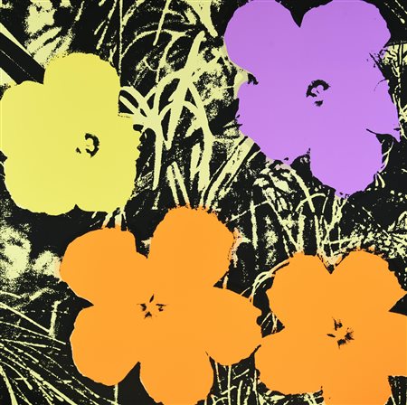 After Andy Warhol FLOWERS 11.67 serigrafia a colori, cm 91,5x91,5 sul retro:...