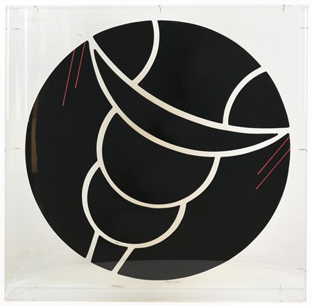 Andrea Bassani COMPOSIZIONE acrilico su tele sagomate e assemblate entro teca...