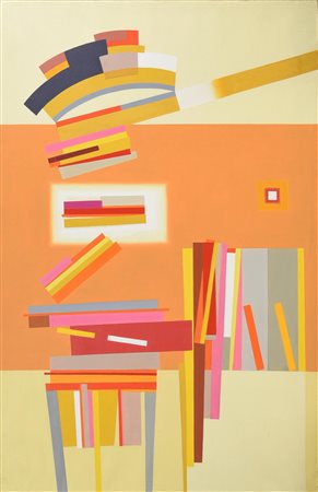 Carlo Nangeroni SEGMENTI RITMICO SIMMETRICI acrilico su tela, cm 80x53 sul...