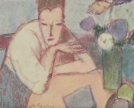 Aldo Salvadori RITRATTO FEMMINILE pastello su carta, cm 17x20 firm L'opera e'...