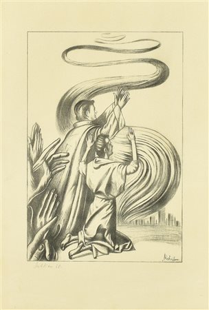 Gregorio Sciltian MISTICISMO 1968 matita e carboncino su carta, cm 71x50...