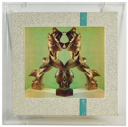 Jiri Kolar SOCHA - OMAGGIO A BOCCIONI collage su tavola, cm 37,5x40 entro...