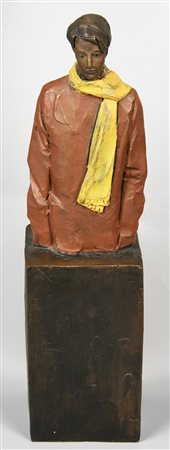 Aron Demetz IL GRANDE FREDDO bronzo a cera persa dipinta, cm 34,5x9x7,5; es....