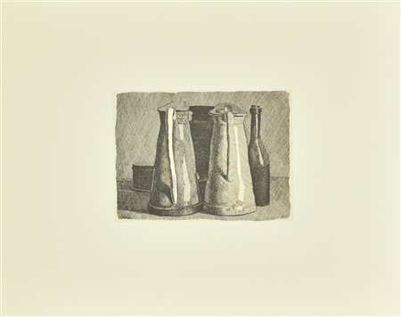 Giorgio Morandi NATURA MORTA CON 5 OGGETTI riproduzione fotolitografica su...