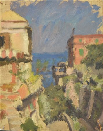 Enrico Allimandi SCORCIO DI MARE tecnica mista su carta, 14x11 cm eseguita...