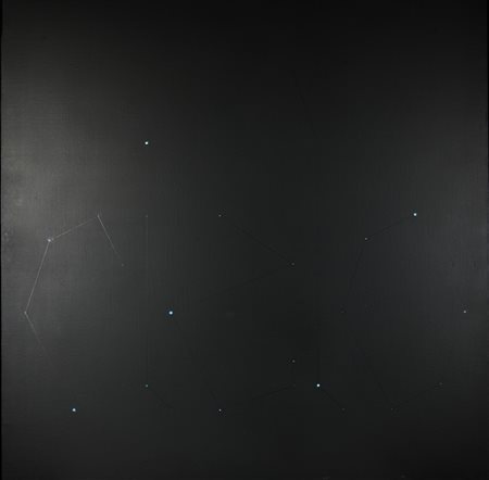 Jorrit Tornquist CIELO acrilico e liquitex su tela, cm 100x100 sul retro:...