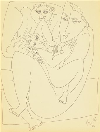 Russo AMORE pennarello su carta, cm 40x30 firma e data eseguito nel 1974...