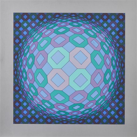 VASARELY VICTOR (1906 - 1997) - Okta - pos blue.