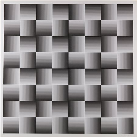 ALVIANI GETULIO (n. 1939) - Testura grafica inclinazione ottica.