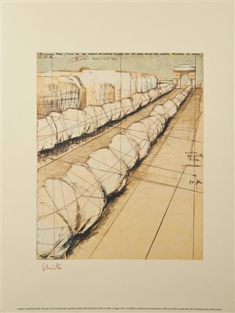  CHRISTO' (n. 1935) & JEANNE-CLAUDE (1935 - 2009) - Wrapped trees, Paris, 1969.