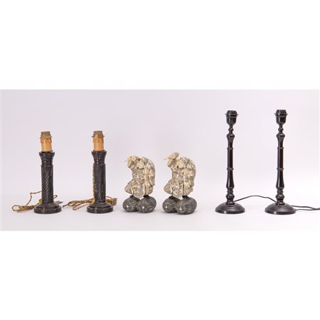 PROD. EUROPEA XX SECOLO, Due coppie lampade e due sculture