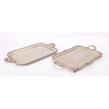 ELKINGTON E CO. Due vassoi rettangolari