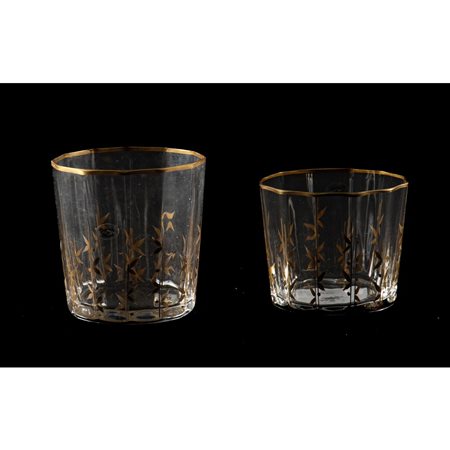 CARLO MORETTI, Parte di servizio di bicchieri in vetro soffiato