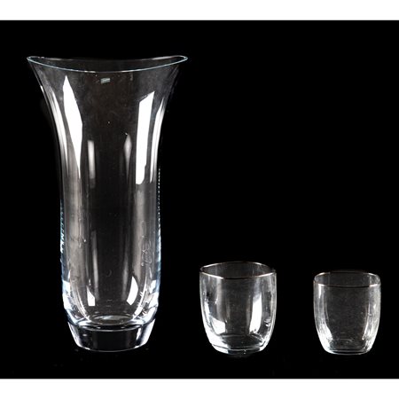 C. MORETTI E CRISTALLERIA EUROPEA, Parte di servizio di bicchieri e Vaso