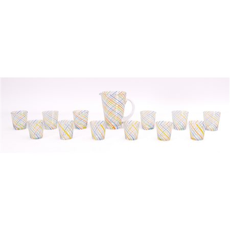 GALBIATI, Servizio di bicchieri in vetro con decori