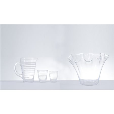 GALBIATI, Servizio di bicchieri in vetro trasparente