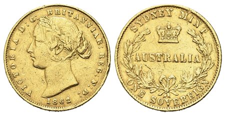 AUSTRALIA. Vittoria (1837-1901). Sterlina 1862. Au (7,95 g). BB