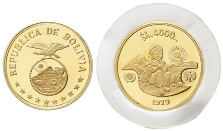 BOLIVIA. 4000 pesos 1979. Anno internazionale del bambino. Au titolo 900...