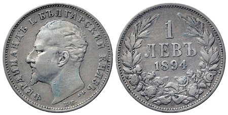 BULGARIA. Ferdinando I (1887-1918). 1 Lev 1894. Ag (22,5mm – 4,95 g)....