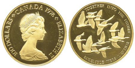 CANADA. 100 dollari 1978. Insieme nel futuro. Au titolo 917 (16,97 g). 1/2...