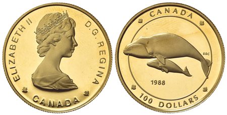 CANADA. 100 Dollari 1988. PROOF Au (26,5mm – 13,22g). KM#162; Fr. 19. FDC