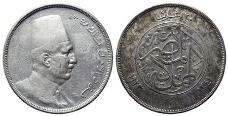 EGITTO. Fuad I (1922-1936). 20 Piastre 1923. KR. 338. Ag (27,89 g). BB