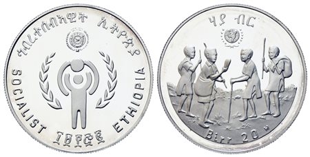 ETIOPIA. 20 Birr 1979 Silver PROOF. KM#54. Ag (23,33 g). PROOF