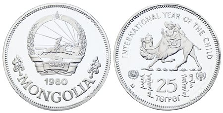 MONGOLIA. 25 Tugrik 1980 Silver PROOF. Ag (19,44 g). KM#39.1. PROOF