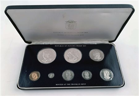 PANAMA. PROOF set 1977 Franklin mint. 8 valori con argenti. PROOF