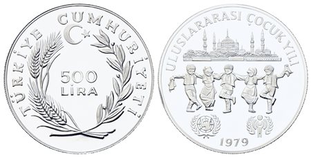 TURCHIA. 500 lire 1979. Silver PROOF. Ag. (23,33 g). KM#931. PROOF