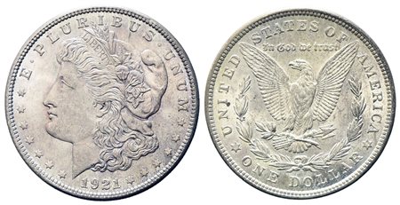USA. Morgan Dollar 1921. Philadelphia. Ag. qSPL