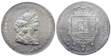 FIRENZE. Regno d'Etruria. Carlo Ludovico di Borbone e Maria Luigia Reggente...