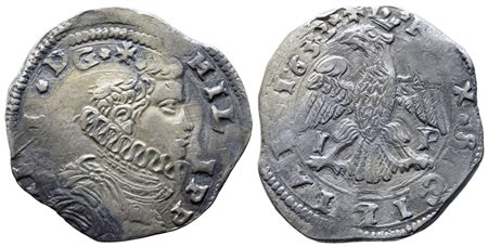 MESSINA. Regno di Sicilia. Filippo IV di Spagna (1621-1665). 4 tari 1632. Ag...