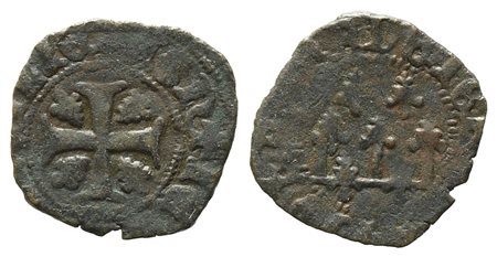 NAPOLI. Regno di Napoli. Giovanna I d'Angiò (1343-1382). Denaro. Mi (0,67g)....