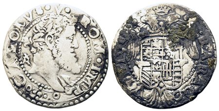 NAPOLI. Regno di Napoli. Carlo V d’Asburgo (1516-1556). tari. Ag (5,9 g)....