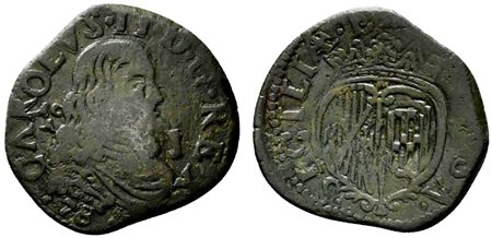 NAPOLI. Regno di Napoli. Carlo II di Spagna (1665-1700). Grano 1677 coniato a...