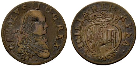 NAPOLI. Regno di Napoli. Carlo II di Spagna (1665-1700). Grano 1683 coniato...