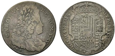 NAPOLI. Regno di Napoli. Carlo VI d'Asburgo (1707-1734). Mezza piastra 1733....