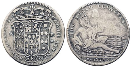 NAPOLI. Regno di Napoli. Carlo di Borbone (1734–1759). Mezza piastra - 60...