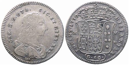 NAPOLI. Regno di Napoli. Carlo di Borbone (1734-1759). Mezza piastra - 60...