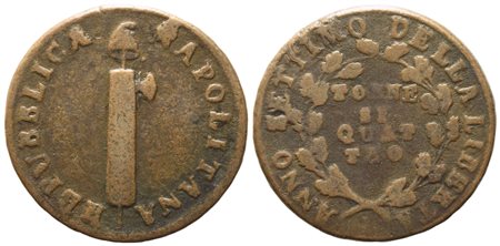NAPOLI. Repubblica Napoletana (1799). 4 tornesi. Cu. NC. MB