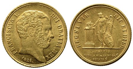 NAPOLI. Regno delle Due Sicilie. Francesco I di Borbone (1825-1830). 6 ducati...