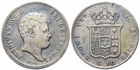 NAPOLI. Regno delle Due Sicilie. Ferdinando II di Borbone (1830-1859). Mezza...