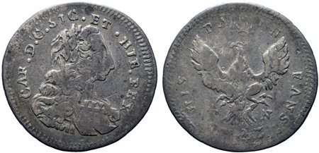 PALERMO. Regno di Sicilia. Carlo di Borbone (1734-1759). 2 tari 1743. Ag...