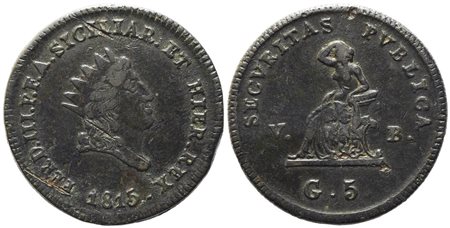 PALERMO. Regno di Sicilia. Ferdinando III di Borbone (1759-1816). 5 grani...