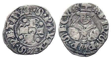 ROMA. Stato Pontificio. Pio II (1458-1464). Bolognino romano. Ag (0,56 g)....