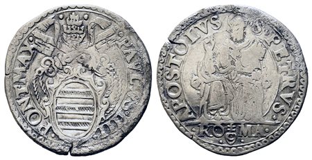 ROMA. Stato Pontificio. Paolo IV (1555-1559). Testone. Ag (9,44 g). PAVLVS...