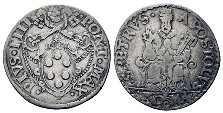 ROMA. Stato Pontificio. Pio IV (1559-1565). Testone. Ag (8,49 g). PIVS IIII...